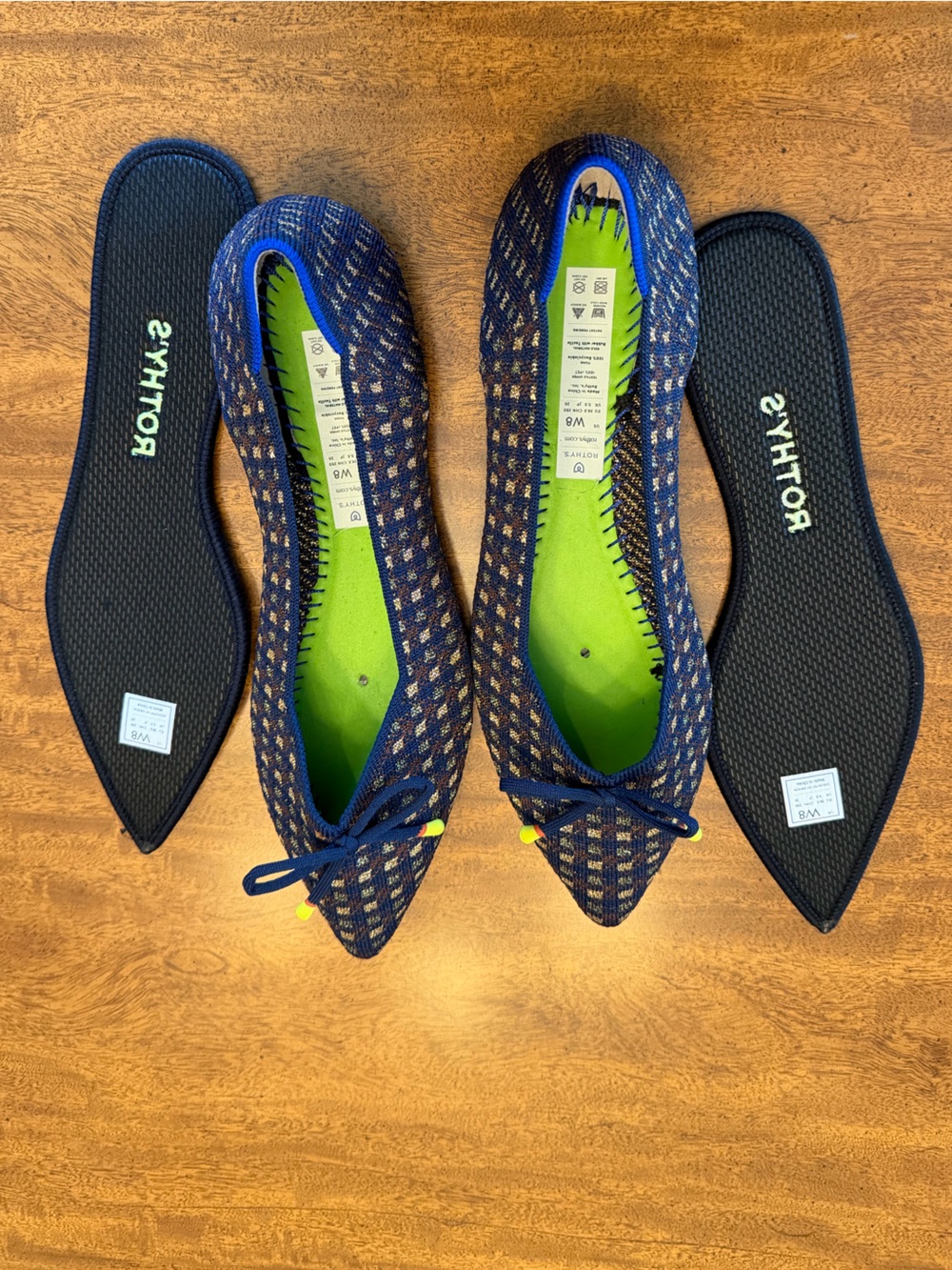 ROTHY’S Bow Point Evening Metallic Knit Fabric Ballet Flats - LIMITED EDITION - Picture 10 of 16